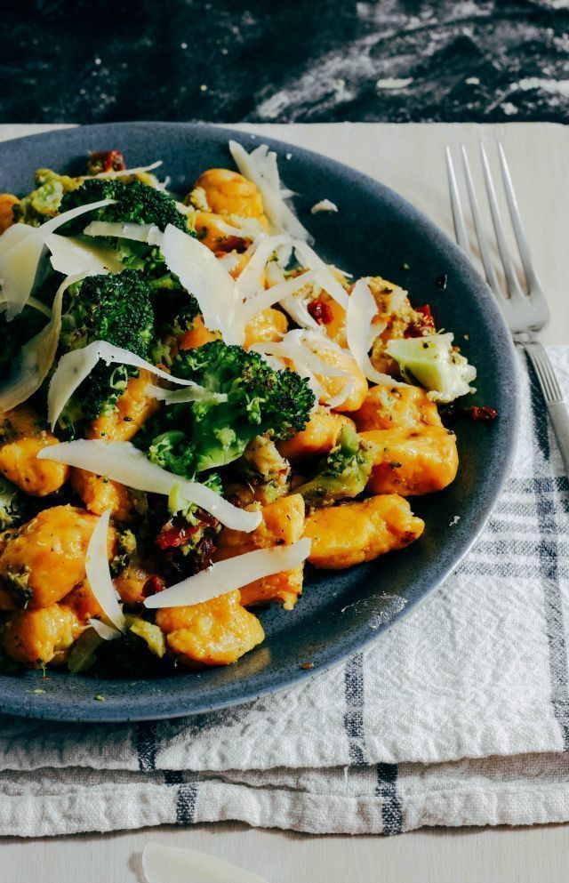 Recipe; Pumpkin gnocchi with broccoli
